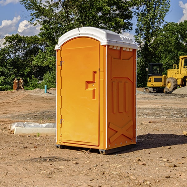 how often are the portable restrooms cleaned and serviced during a rental period in Fort Eustis